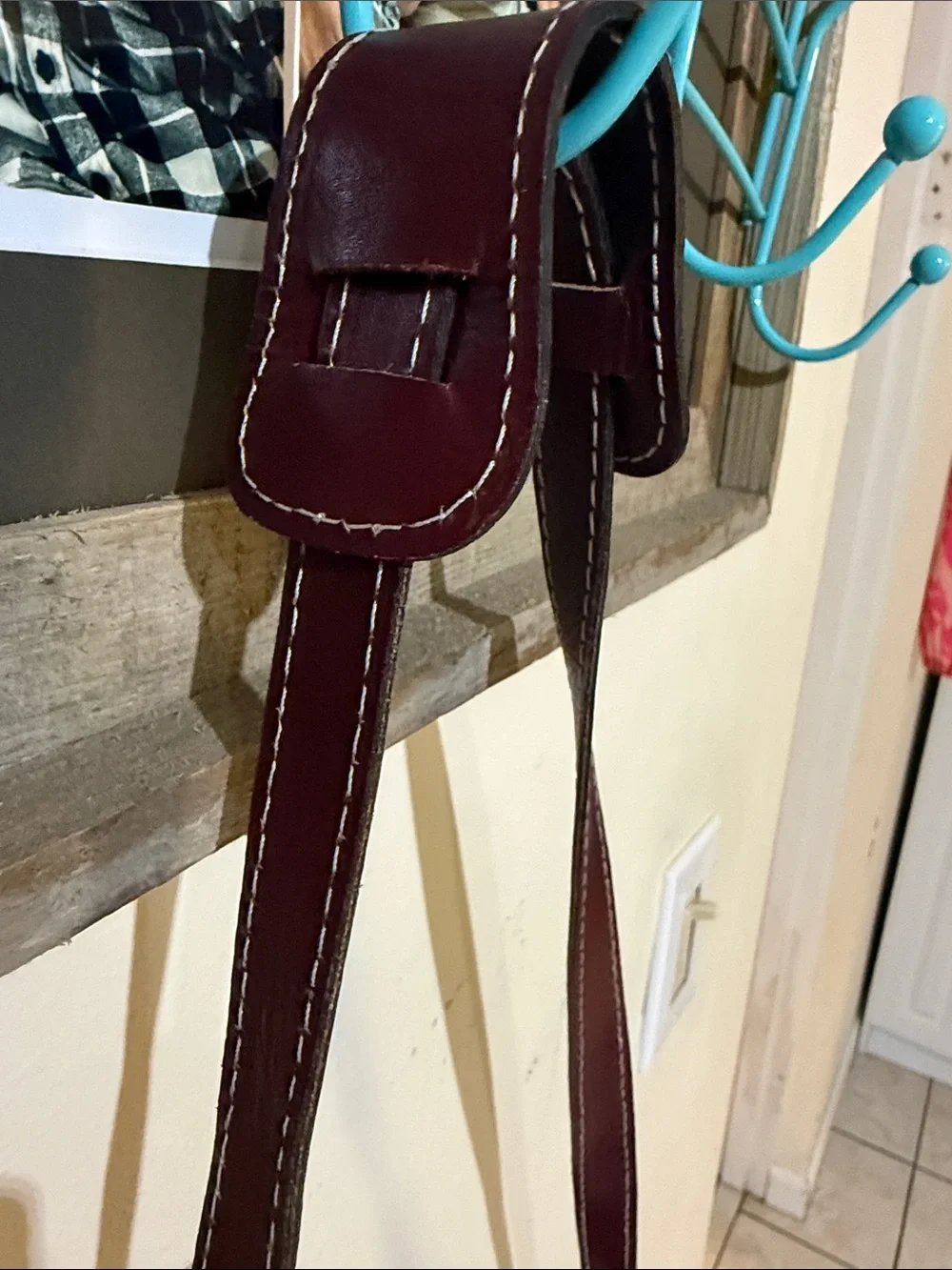 Mara’s Taormina Made in Italy Genuine Leather Briefcase Burgundy Crossbody